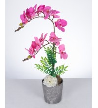 Dekoratif Pembe Yapay Orkide ve Beyaz Çiçek Aranjmanı Dekoratif Pembe Yapay Orkide ve Beyaz Çiçek Aranjmanı