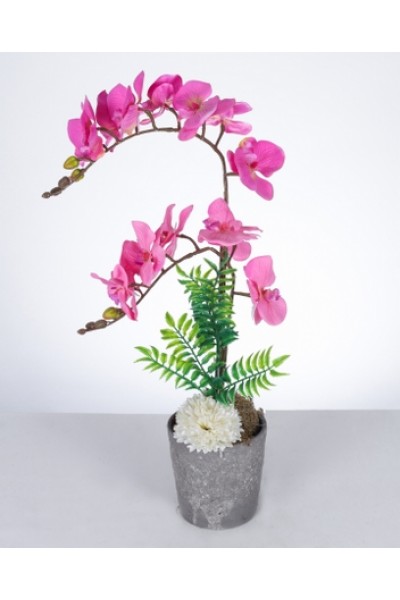 Dekoratif Pembe Yapay Orkide ve Beyaz Çiçek Aranjmanı Dekoratif Pembe Yapay Orkide ve Beyaz Çiçek Aranjmanı