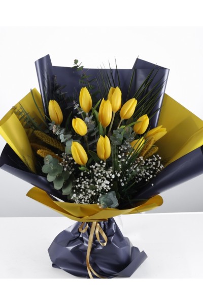 Sarı Lale Buketi Canlı ve Zarif Bir Hediye Seçeneği