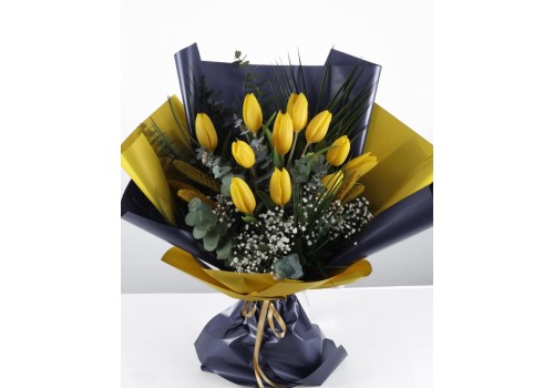 Sarı Lale Buketi Canlı ve Zarif Bir Hediye Seçeneği