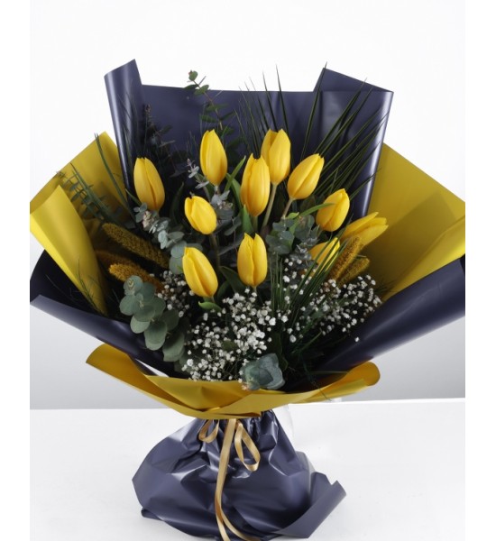 Sarı Lale Buketi Canlı ve Zarif Bir Hediye Seçeneği